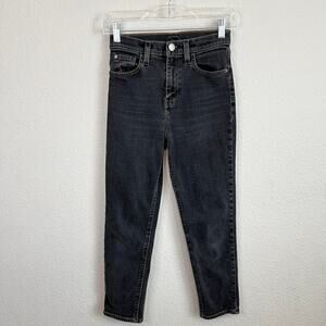 BDG Urban Outfitters Girlfriend Jeans Women's 24 Tapered High Rise Crop Black